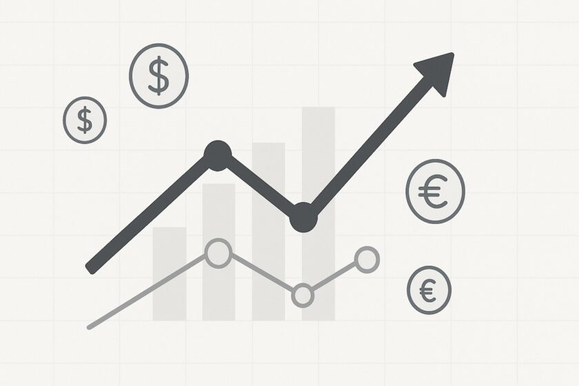Grafico digitale che mostra l’equilibrio tra liquidità e debiti a breve, simbolo del margine di tesoreria aziendale.