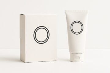 Confezione brandizzata mostrata in un mockup per uso promozionale