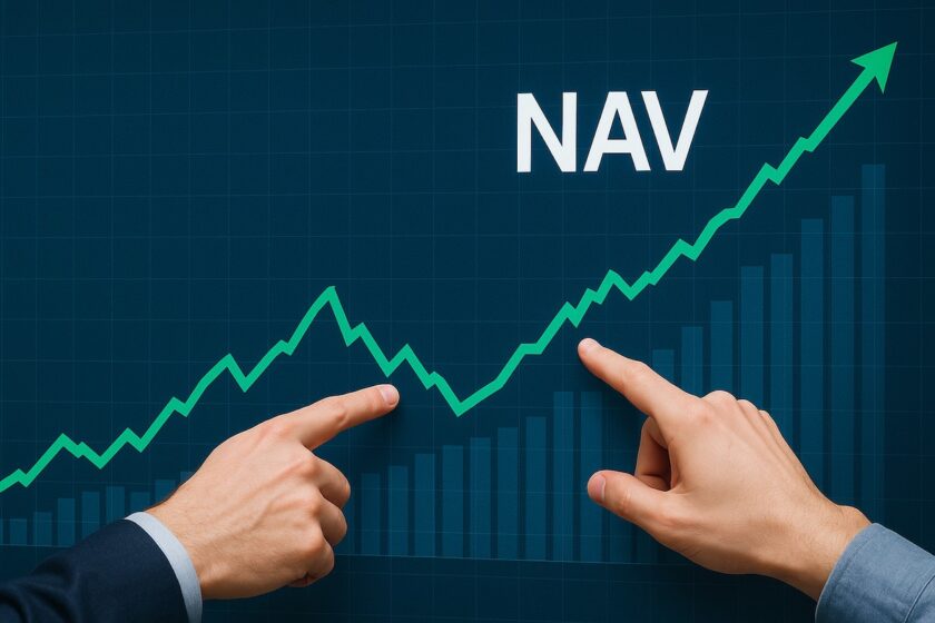 Grafico finanziario che mostra l’andamento del NAV di un fondo comune di investimento