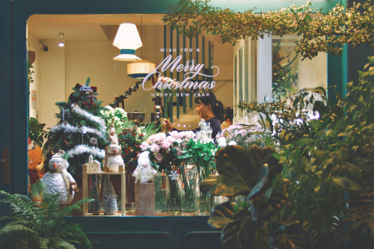 merry christmas vetrina