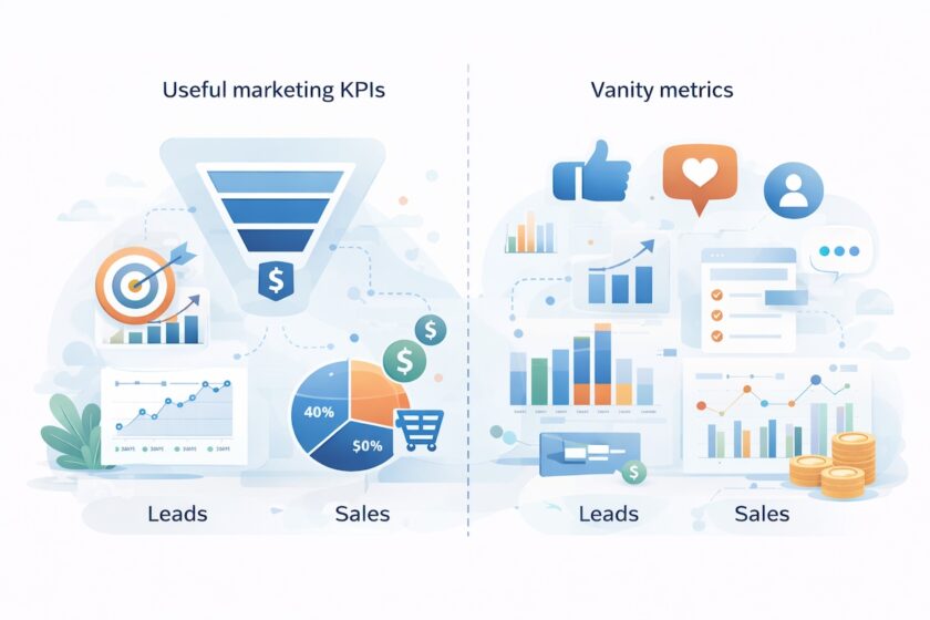 confronto tra KPI marketing utili e vanity metrics
