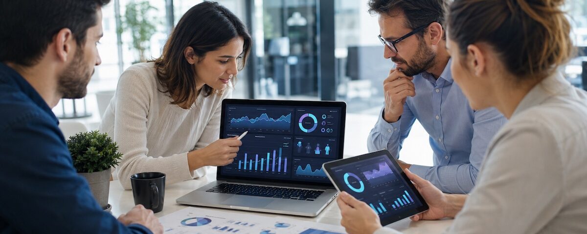 Team marketing che analizza dati sulla customer loyalty