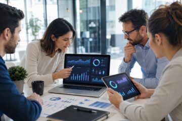 Team marketing che analizza dati sulla customer loyalty